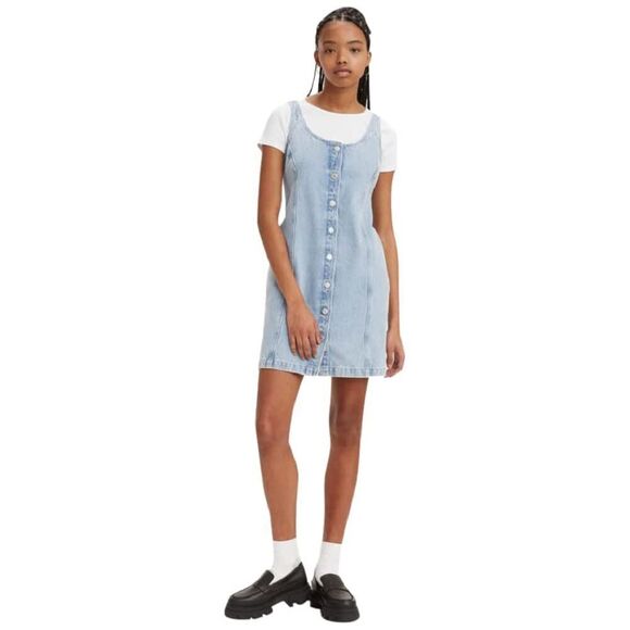 Levi's Women's Tuli Denim Mini Dress Medium Indigo Stonewash